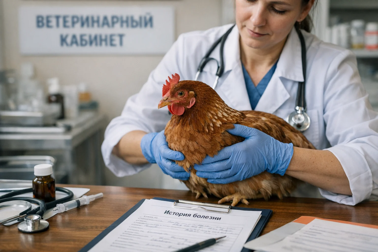 Ветеринарный контроль и профилактическое обследование кур для экспортного производства