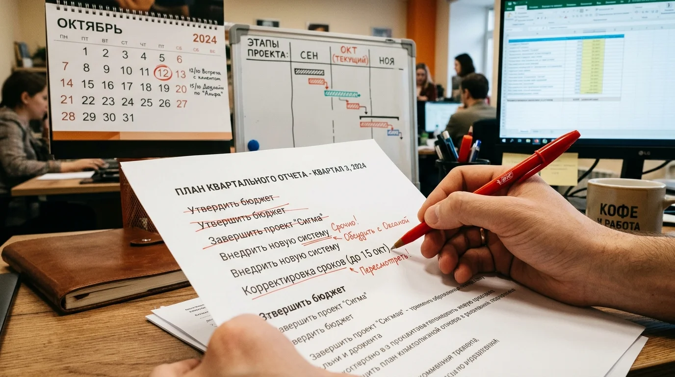 Процесс изменения и корректировки спецификации товара
