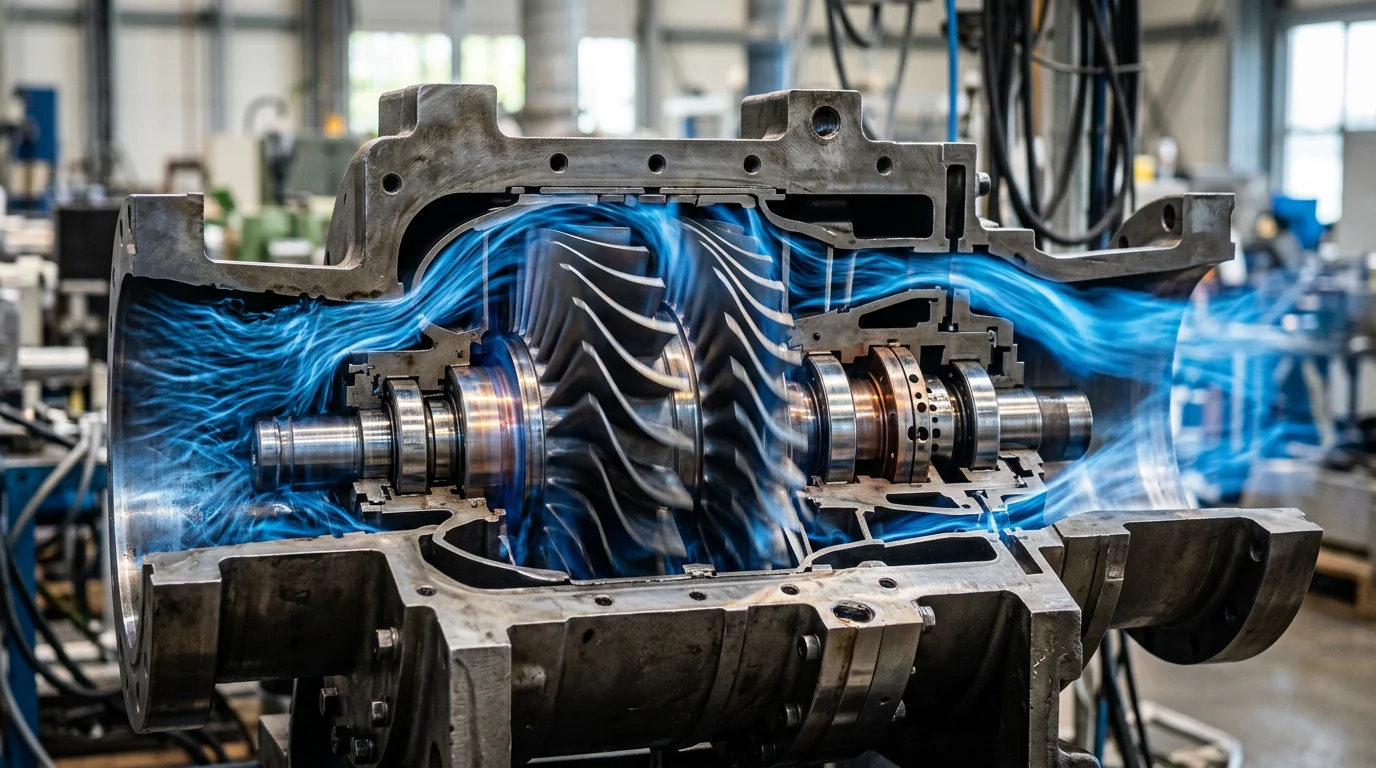 Схема принципа работы турбодетандера с ротором и статором