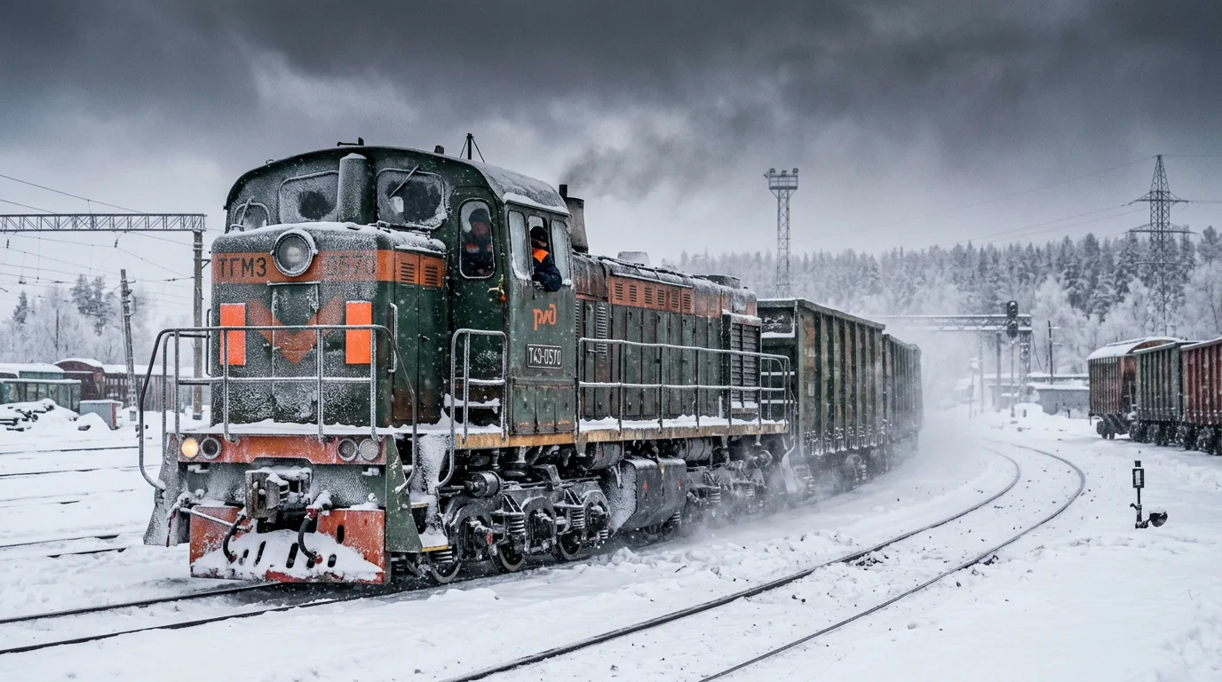 Мотовоз российского производства в экстремальных зимних условиях