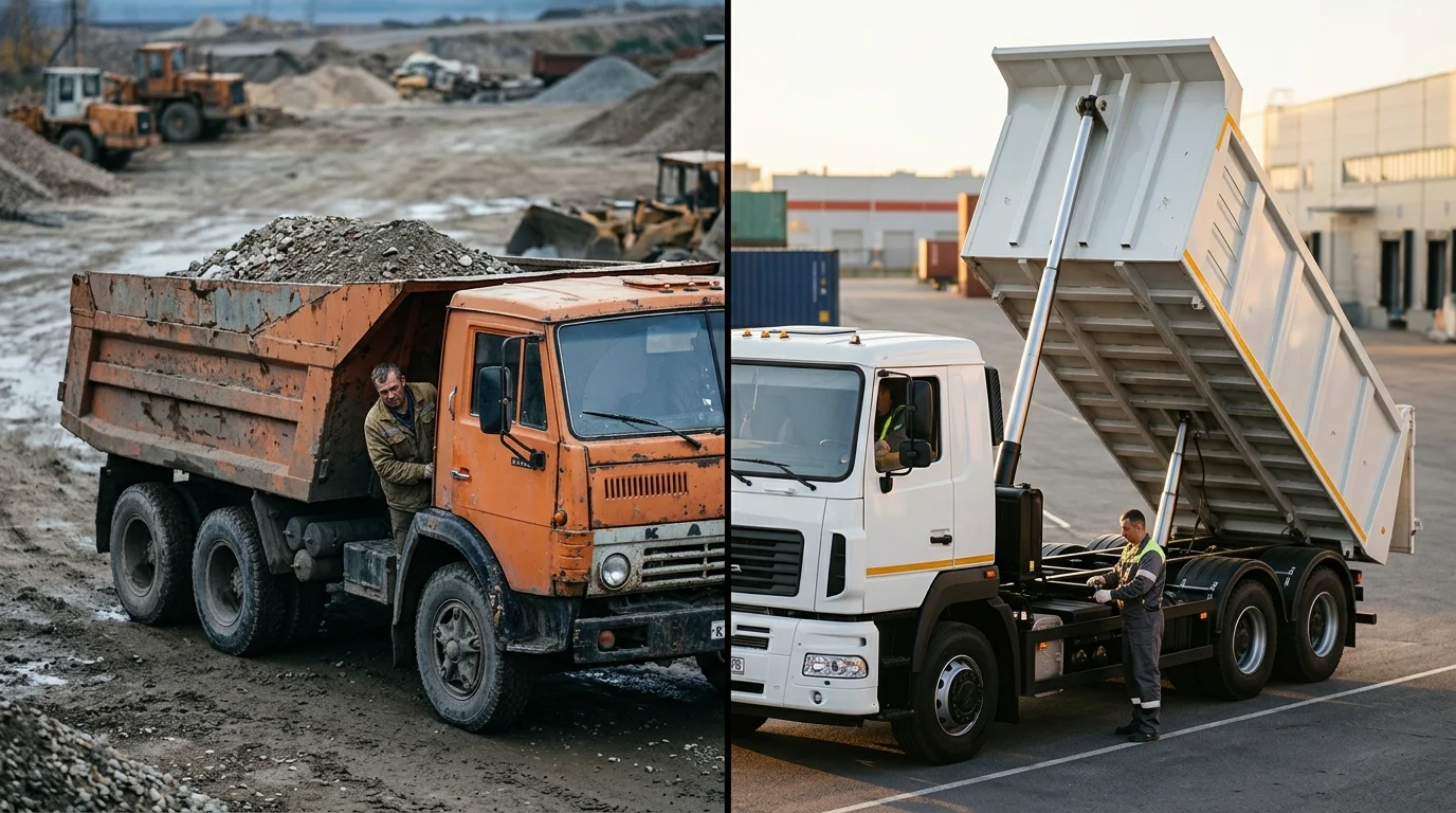 Сравнение изношенного и современного думпкара