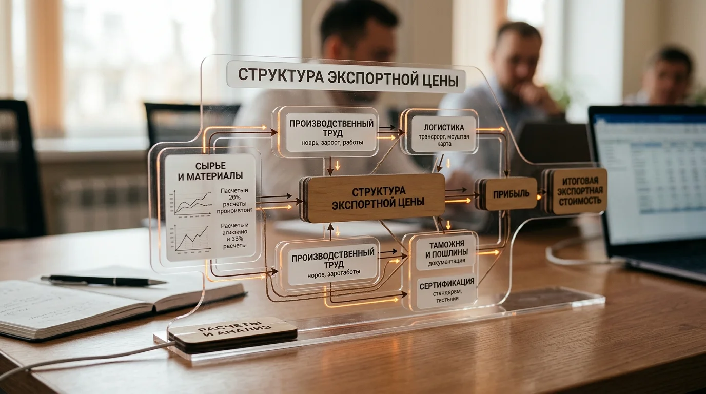 Структура затрат при формировании экспортной цены аппарата Илизарова