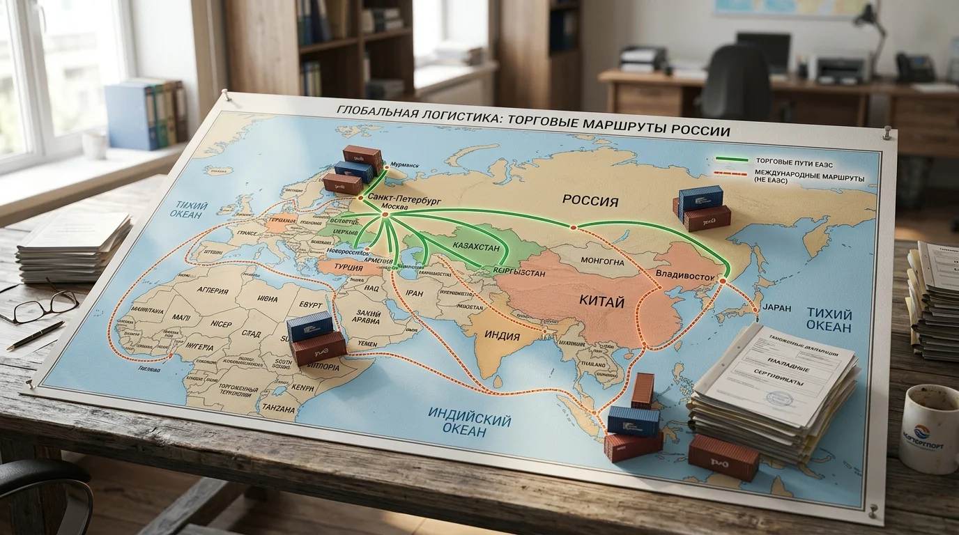 Различные маршруты экспорта и требования к документообороту для разных регионов