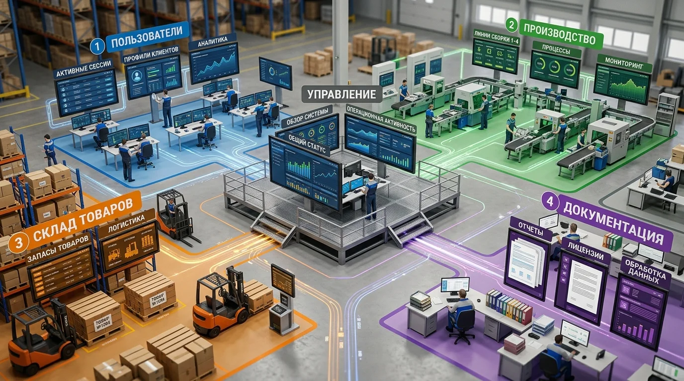 Интегрированная система управления данными в Цербере с синхронизацией между модулями