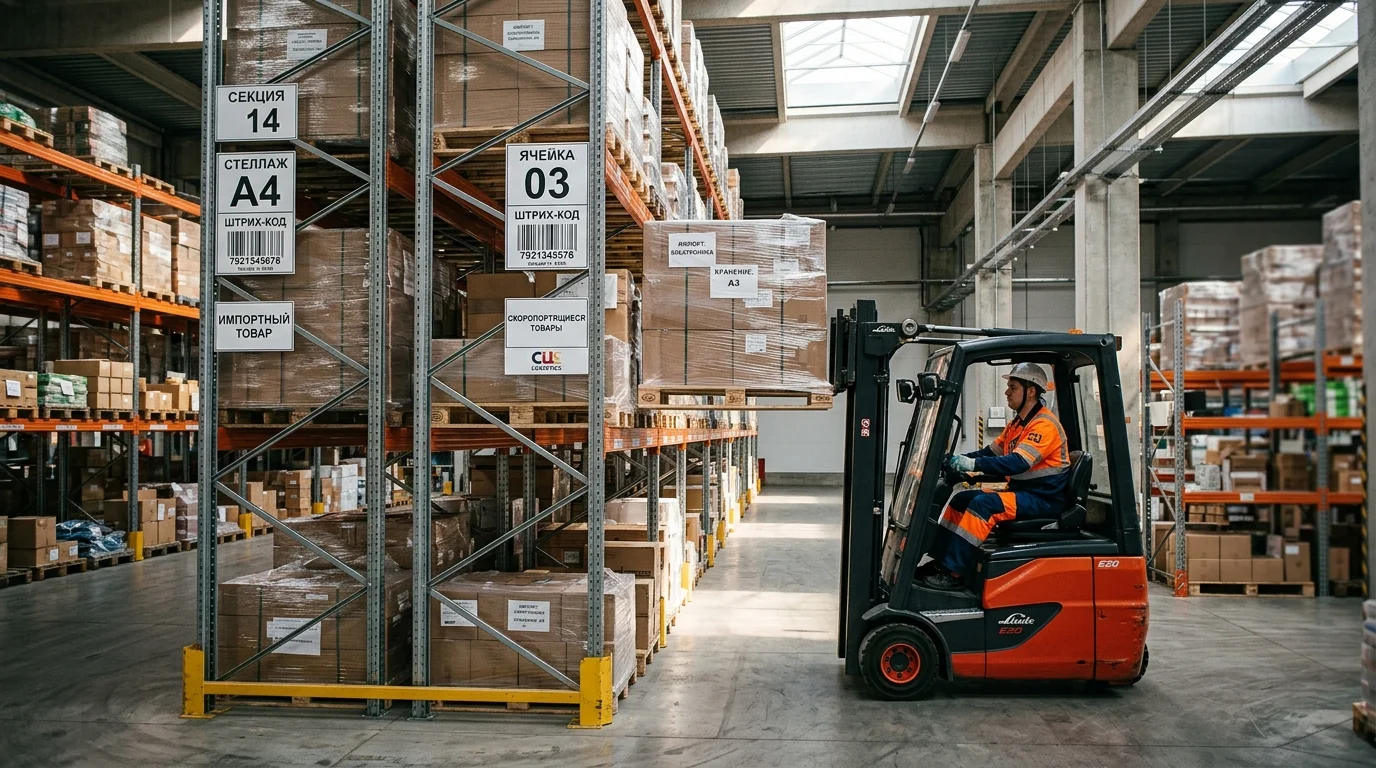 Получение и проверка импортного груза на складе