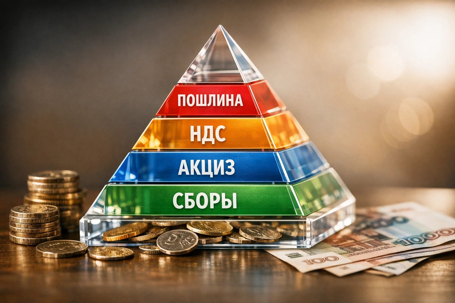 Структура таможенных платежей при импорте товаров