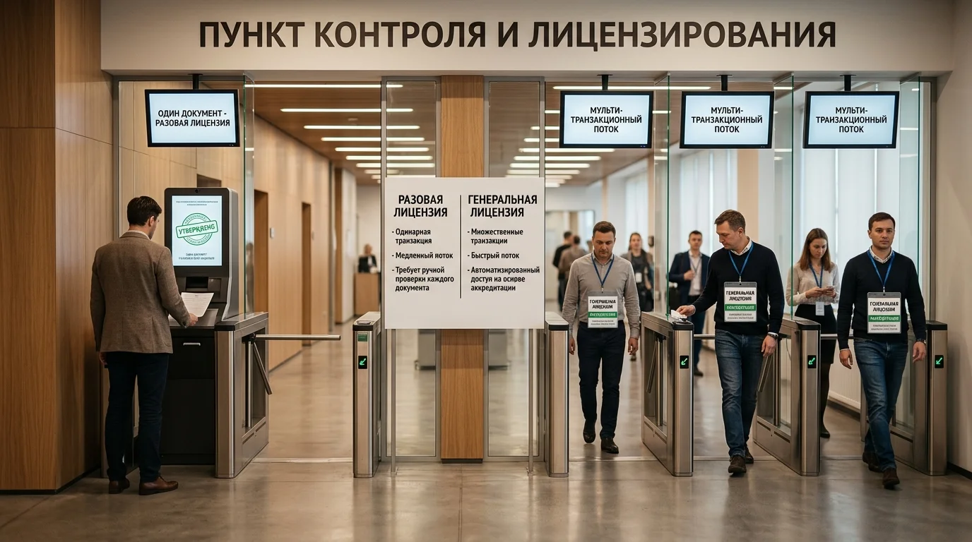 Сравнение разовой и генеральной лицензий экспорта