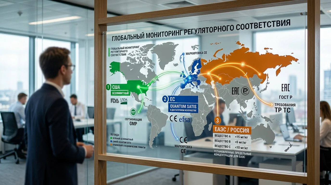 Сравнение регуляторных требований к Е471 по регионам