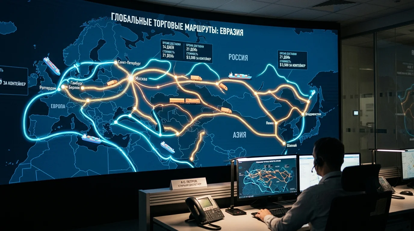 Карта международных логистических маршрутов экспорта напитков из России